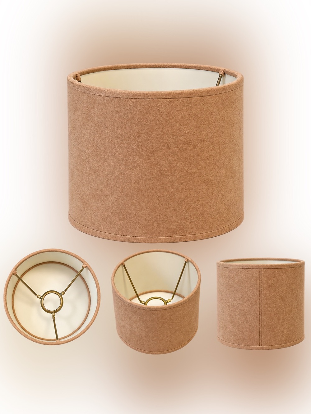 Classic Tan Fabric Drum Lamp Shade - Home Dining